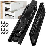 Stalen kogellager ladegeleiders 250 mm, 3-voudig volledig uittrekbaar, zijmontage, 45 kg draagvermogen (1 paar)