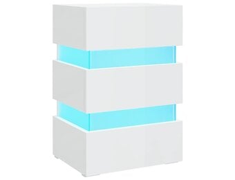 VidaXL Nachtkastje LED Hoogglans Wit - 63% Korting