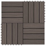 VidaXL Terrastegels Diep Reliëf 30x30cm - Donkerbruin (1m²)