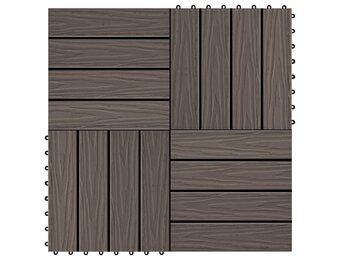 VidaXL Terrastegels Diep Reliëf 30x30cm - Donkerbruin (1m²)