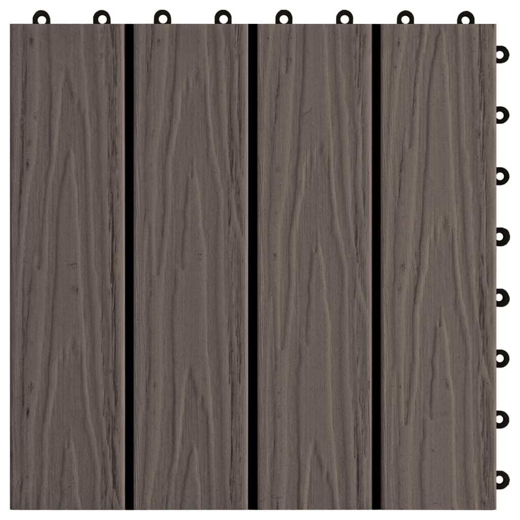 VidaXL Terrastegels Diep Reliëf 30x30cm - Donkerbruin (1m²)