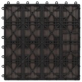 VidaXL Terrastegels Diep Reliëf 30x30cm - Donkerbruin (1m²)