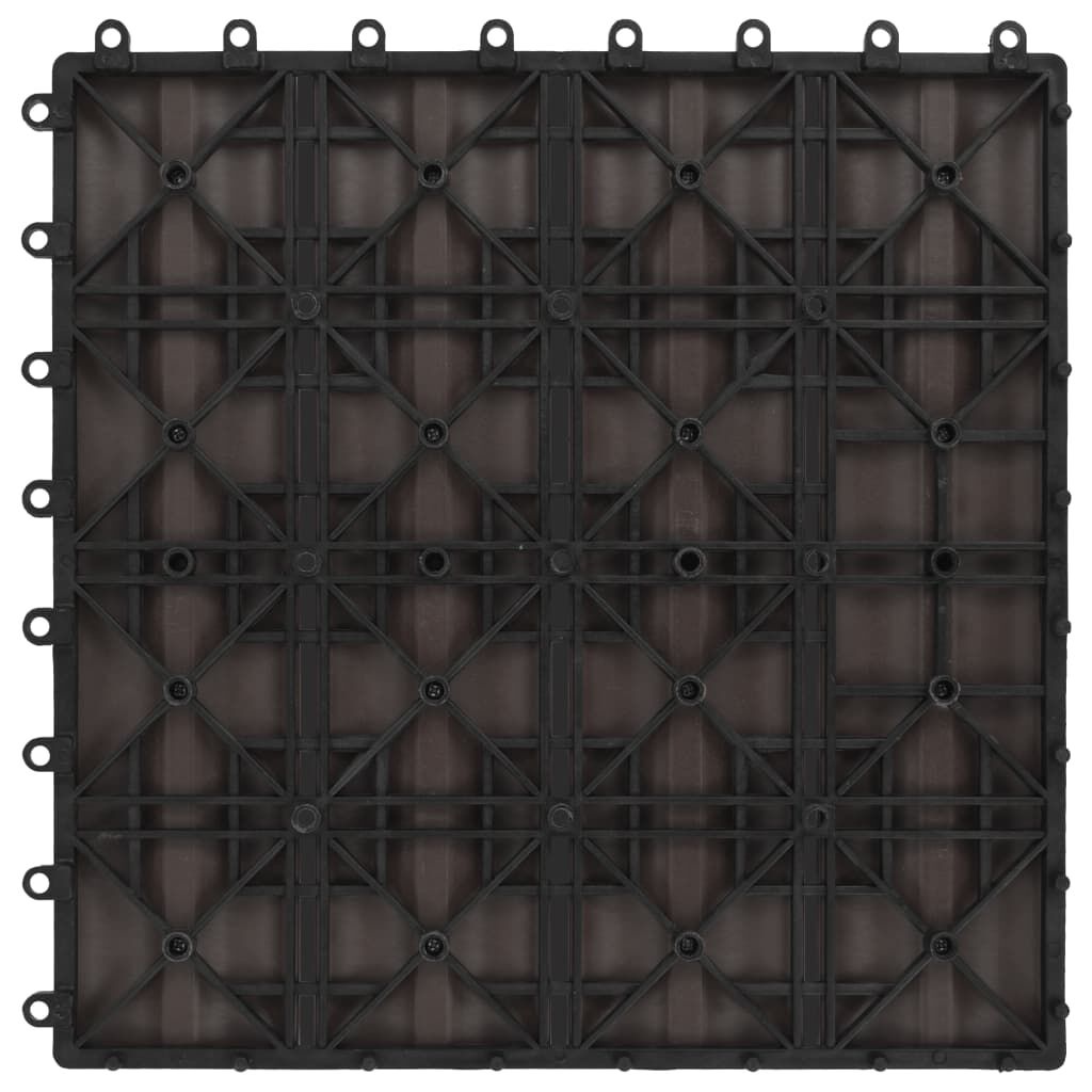 VidaXL Terrastegels Diep Reliëf 30x30cm - Donkerbruin (1m²)