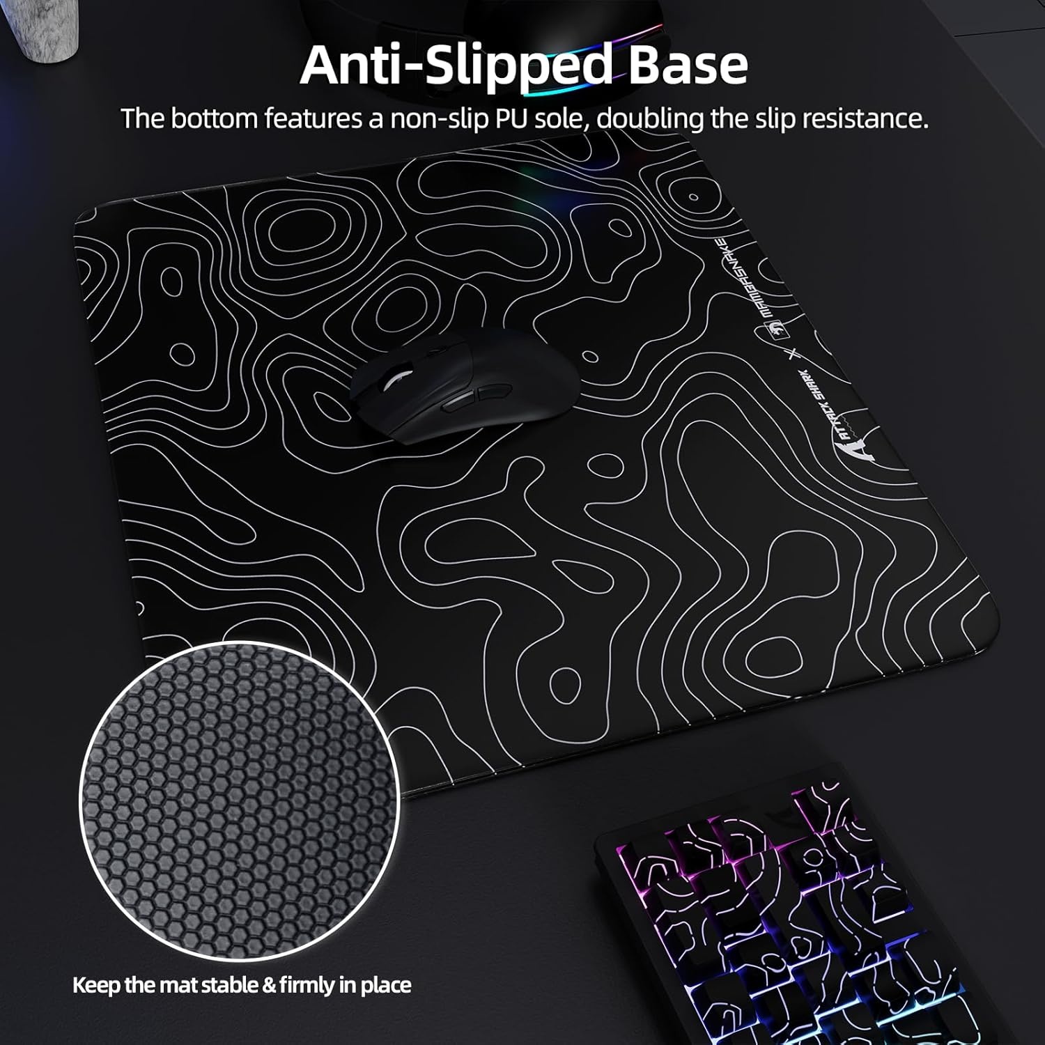 Glazen Gaming Muismat 45x40cm - Krasbestendig & Lage Wrijving - 36% Korting