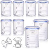 8x Kunststof Mengbekers met Deksel - 1500 ml - Epoxy & Verf