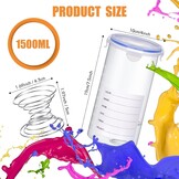 8x Kunststof Mengbekers met Deksel - 1500 ml - Epoxy & Verf