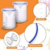 8x Kunststof Mengbekers met Deksel - 1500 ml - Epoxy & Verf