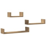 VidaXL Wandschappen 3-delig | Bewerkt Hout | 60% Korting