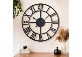 Zwarte Metalen Wandklok 40cm - 41% Korting | Romeinse Cijfers | Stil