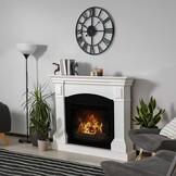 Wandklok 40 cm Zwart Metaal Geruisloos Romeinse 3D Cijfers met 2 Paar Wijzers