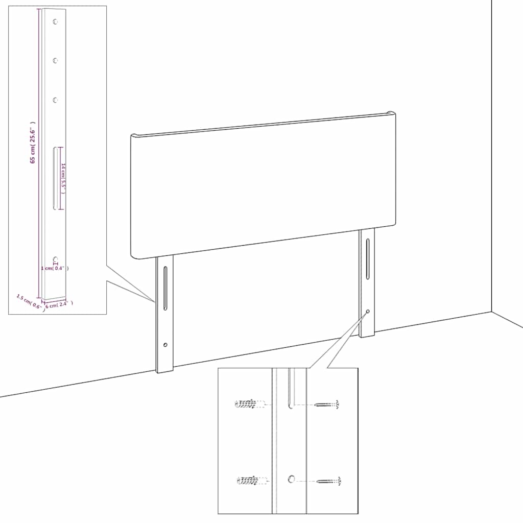 vidaXL Hoofdbord 90x5x78/88 cm fluweel donkerblauw