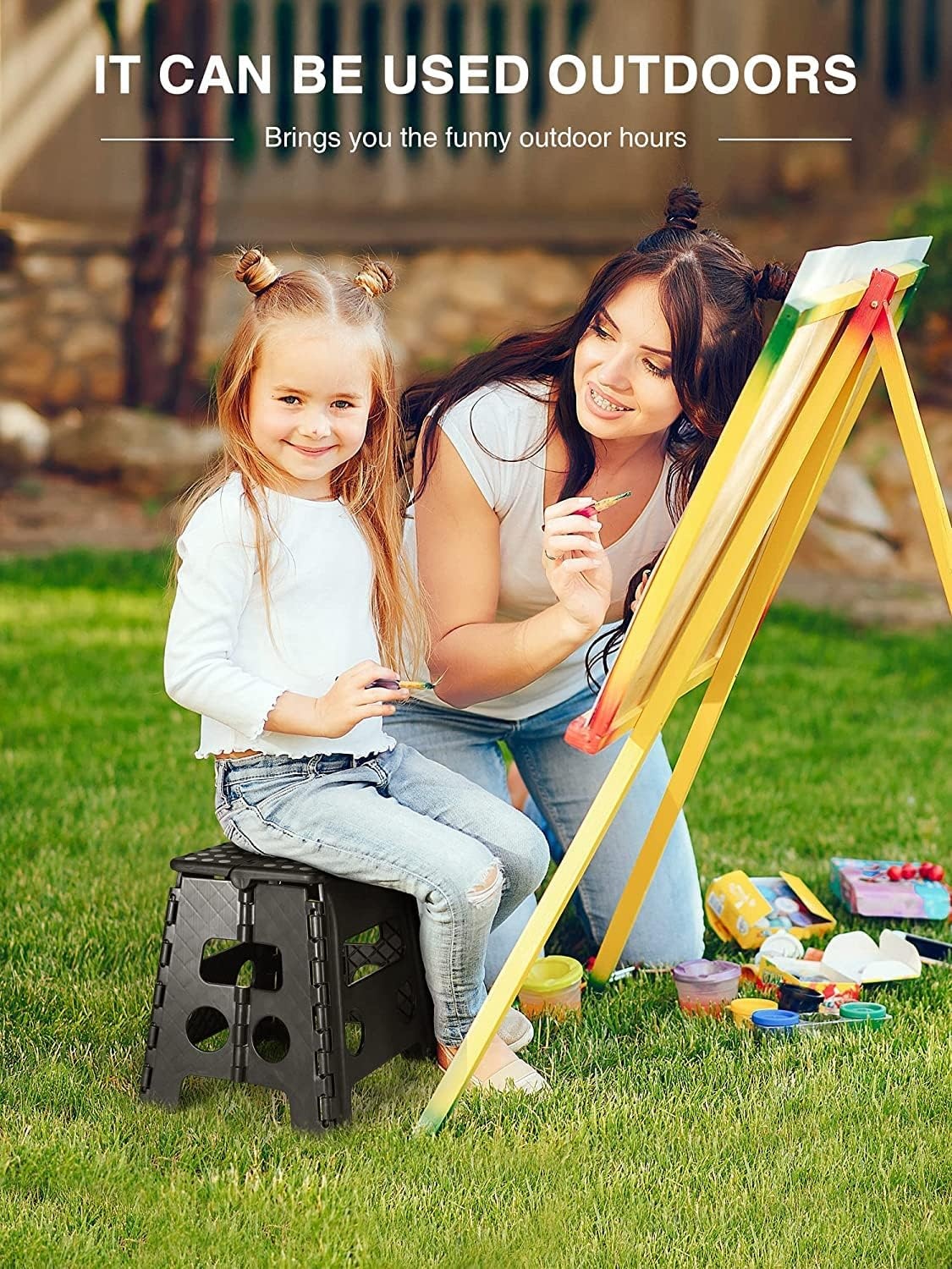 Opvouwbare Kinderkruk & Opstap - Zwart Kunststof - 51% Korting!