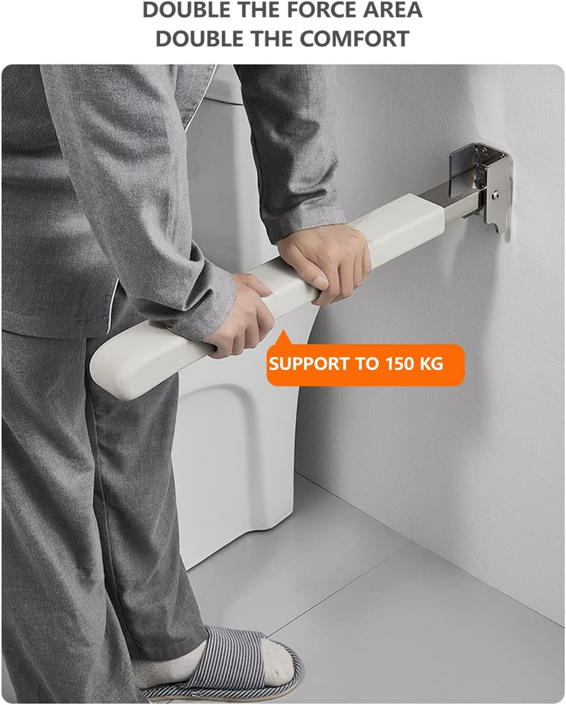 Opklapbare Wandgreep Hulp - Antislip - 62cm - 150kg - 53% Korting!