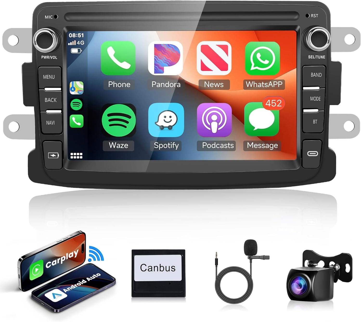 Autoradio 7" Android 13 met GPS & CarPlay - 41% Korting