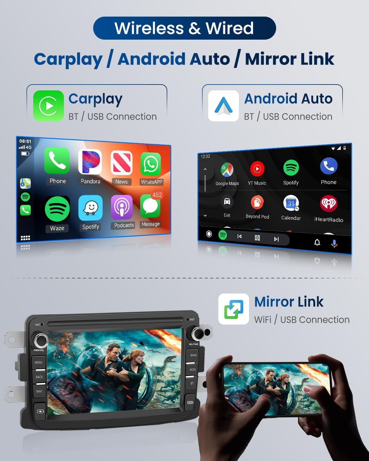 Autoradio 7" Android 13 met GPS & CarPlay - 41% Korting