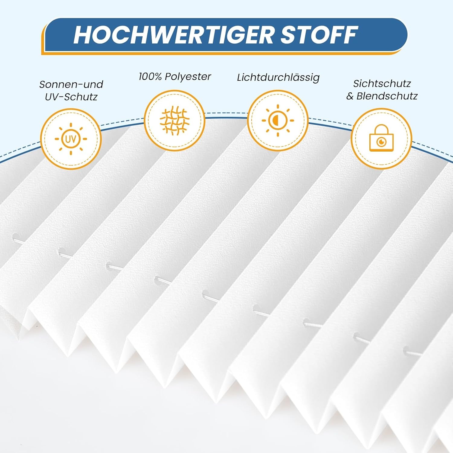 Plisségordijn wit lichtdoorlatend 70x130 cm - Zonder boren, 59% korting
