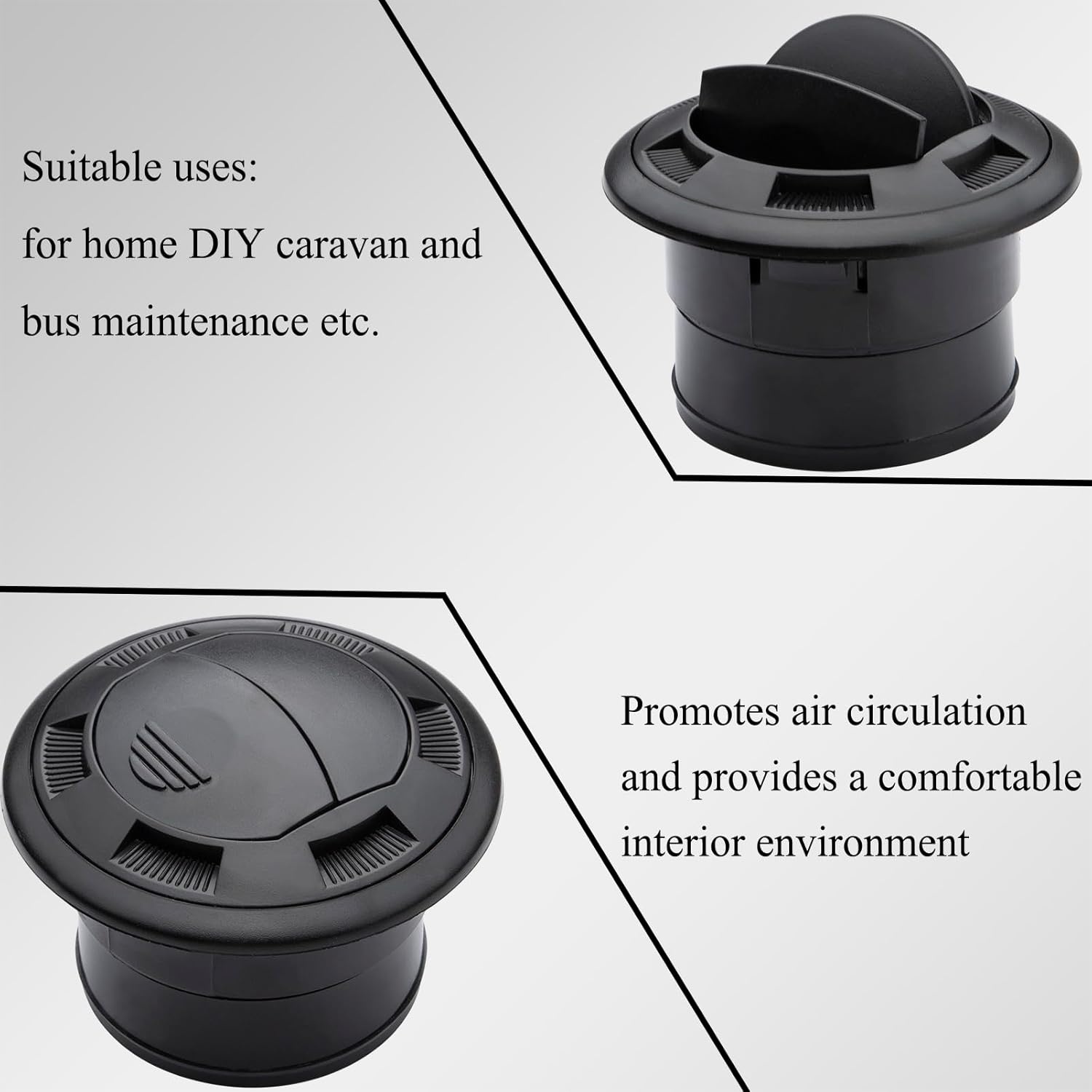 2x Universele 75mm Draaibare Auto Ventilatieopening - 45% Korting