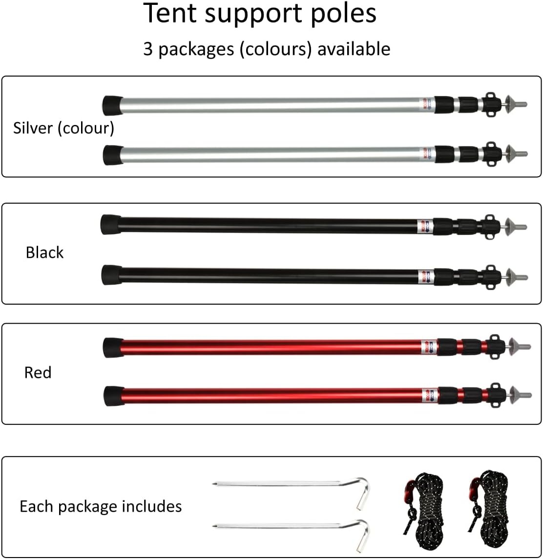 Telescopische Tentstok (2 stuks) 95-234cm - 40% Korting