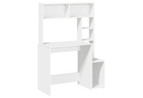 vidaXL Bureau met schappen - Wit - 77% Korting!