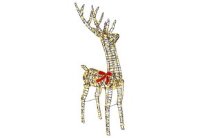 vidaXL 3D Rendier Decoratie (Warmwit, 128cm) - 65% Korting