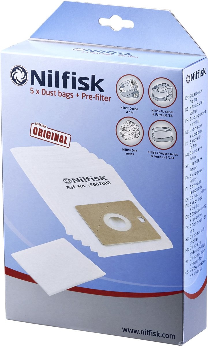 Stofzuigerzakken kunststof voor Go-Coupe & One serie 5 stuks inclusief filter