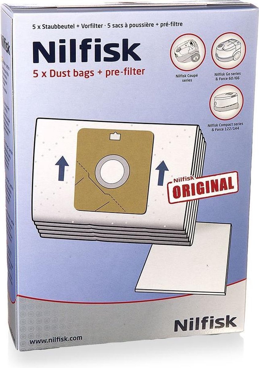 Stofzuigerzakken kunststof voor Go-Coupe & One serie 5 stuks inclusief filter