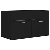 VidaXL Wastafelkast 80cm Zwart - 81% Korting!