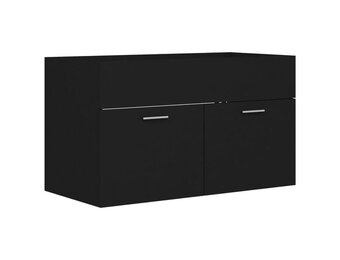 VidaXL Wastafelkast 80cm Zwart - 81% Korting!