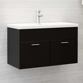 VidaXL Wastafelkast 80cm Zwart - 81% Korting!