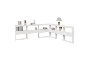VidaXL Boekenkast Hoofdeinde L-vormig 200cm Grenenhout Wit (65% Korting)