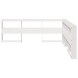 L-vormig Boekenkast Hoofdeinde Grenenhout Wit 200 cm - 74% Korting