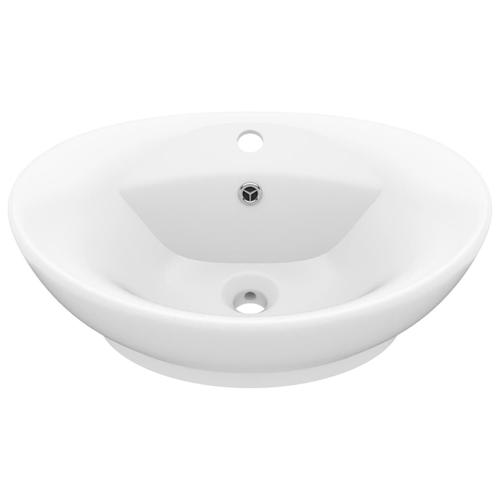 Ovale Keramieken Wastafel Matwit - 56% Korting!