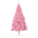 Roze Halve Kunstkerstboom 180cm met Standaard (55% Korting)