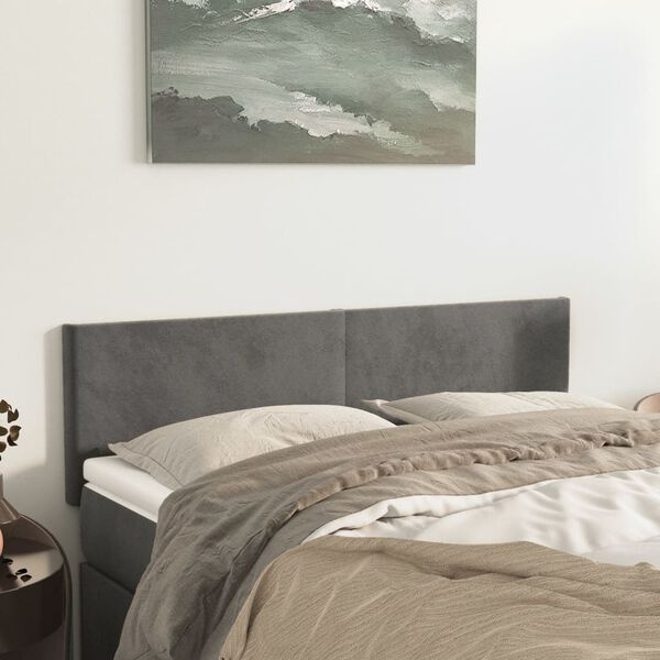 vidaXL Hoofdborden 2 st 76% Korting! Velvet Donkergrijs