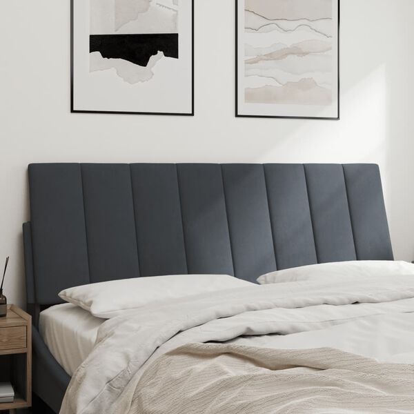 VidaXL Hoofdbordkussen 120cm, Donkergrijs Fluweel - 74% Korting