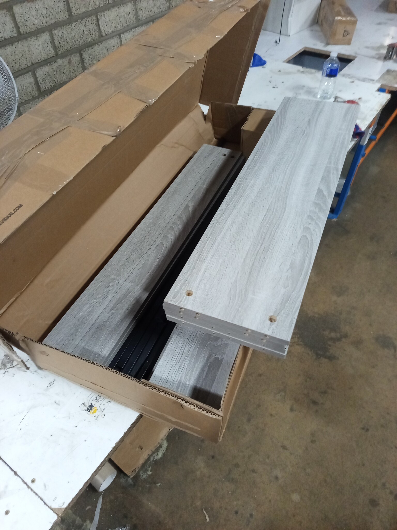 vidaXL Hoofdbord met plank met opslag Grijs sonoma 180 cm Bewerkt hout