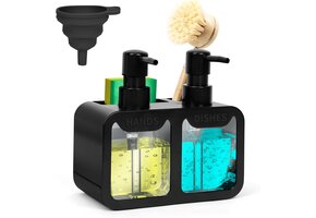 Keuken Organizer met Afwasmiddeldispenser | 350ml | Zwart | 38% Korting