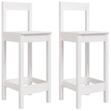 VidaXL Massief Grenenhout Barstoelen (2 st) - Wit - 86% Korting