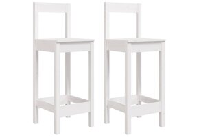 VidaXL Barstoelen 2 stuks Massief Grenenhout Wit - 77% Korting!