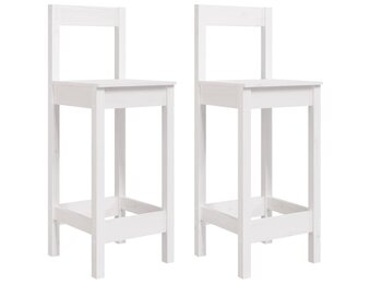 VidaXL Massief Grenenhout Barstoelen (2 st) - Wit - 86% Korting
