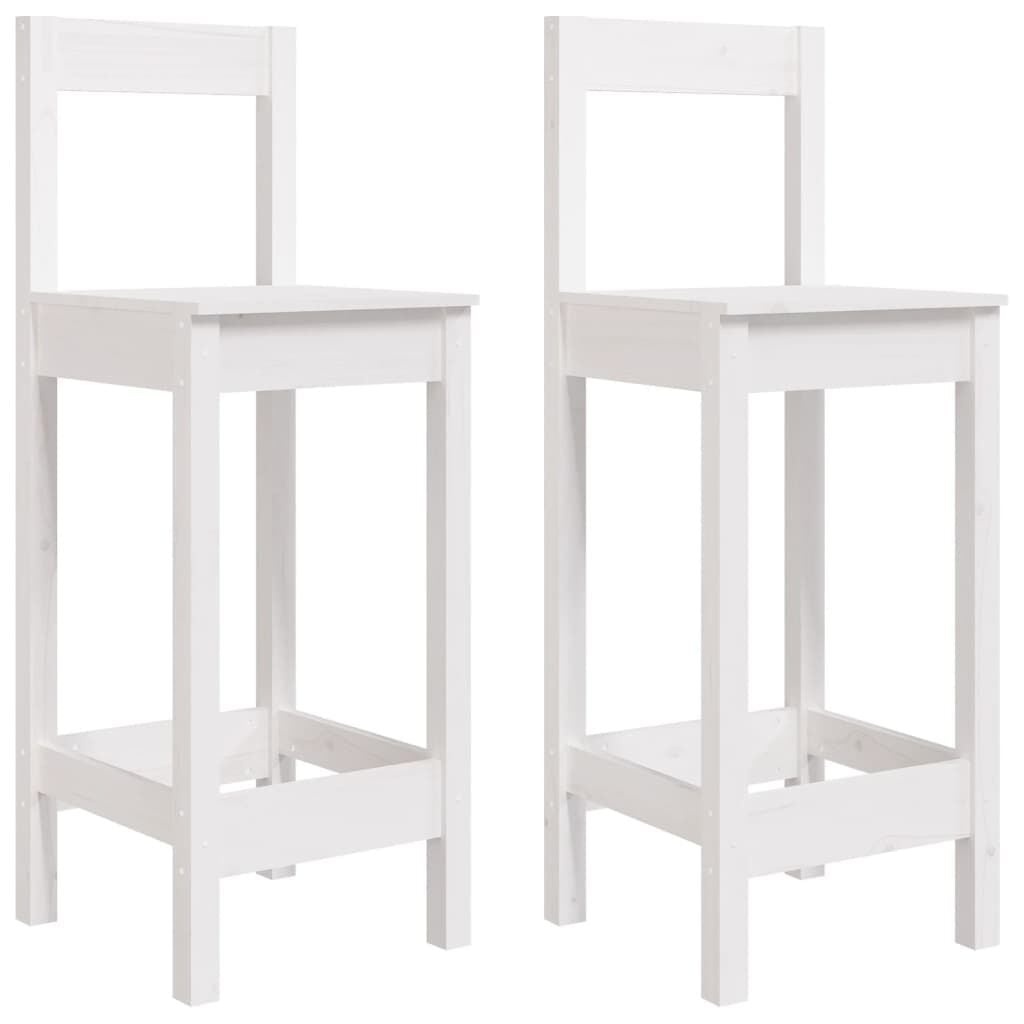 VidaXL Massief Grenenhout Barstoelen (2 st) - Wit - 86% Korting