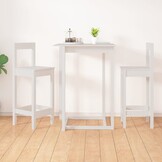 VidaXL Massief Grenenhout Barstoelen (2 st) - Wit - 86% Korting