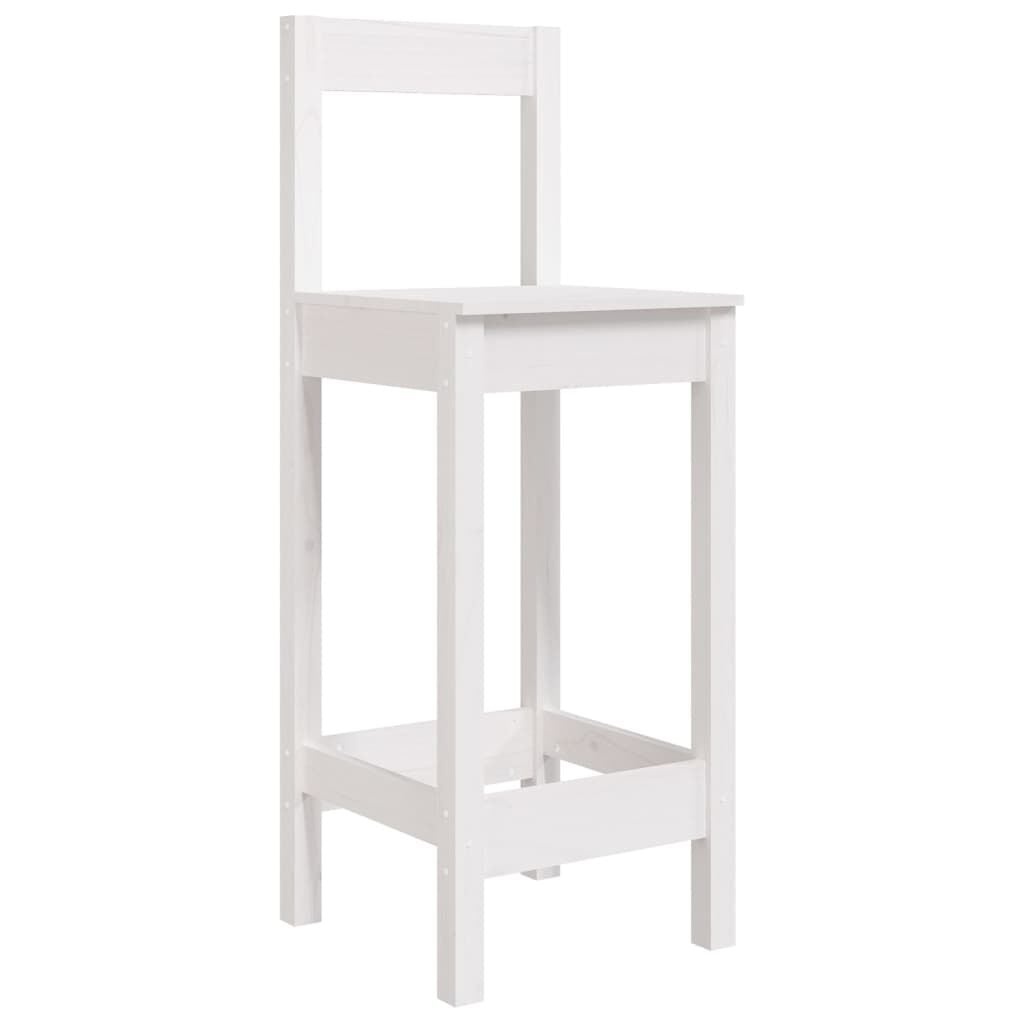 VidaXL Massief Grenenhout Barstoelen (2 st) - Wit - 86% Korting