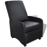 vidaXL Inklapbare Fauteuil Kunstleer Zwart (61% Korting)