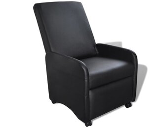 vidaXL Inklapbare Fauteuil Kunstleer Zwart (61% Korting)