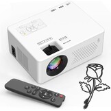 Mini Projector Beamer Full HD 1080p Bluetooth 5.2, 200 Inch Beeld, 50-100% Zoom voor Thuisbioscoop