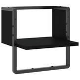 VidaXL Wandschap met stang - Zwart, 30x25x30cm - 46% Korting