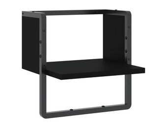VidaXL Wandschap met stang - Zwart, 30x25x30cm - 46% Korting
