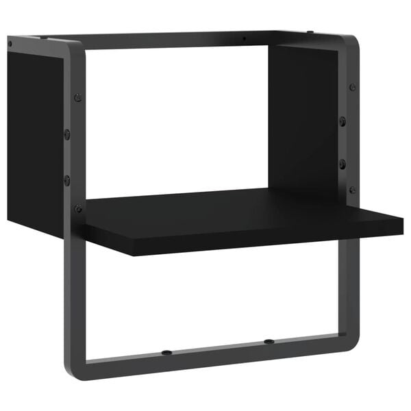 VidaXL Wandschap met stang - Zwart, 30x25x30cm - 46% Korting