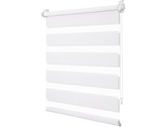 Duo Rolgordijn Klemmfix Zonder Boren Wit 75x150 cm Polyester Lichtdoorlatend Verduisterend voor Ramen & Deuren